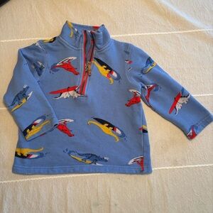 Joules Blue Dino 3/4 Zip Pullover